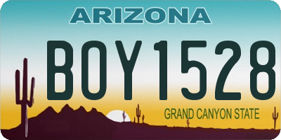 AZ license plate BOY1528
