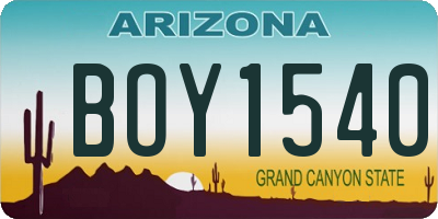 AZ license plate BOY1540