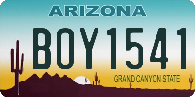 AZ license plate BOY1541