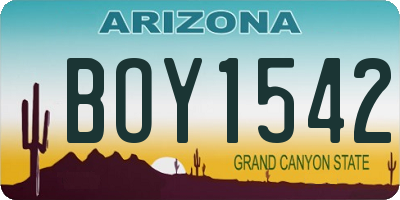 AZ license plate BOY1542
