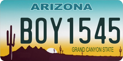 AZ license plate BOY1545