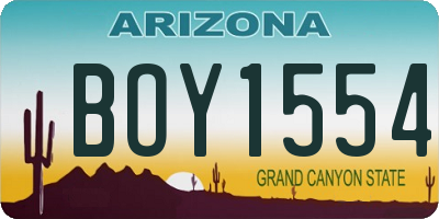 AZ license plate BOY1554