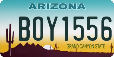 AZ license plate BOY1556
