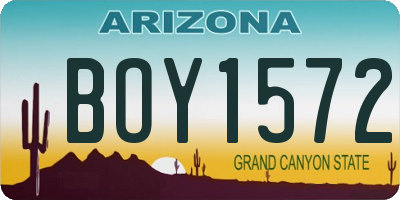 AZ license plate BOY1572