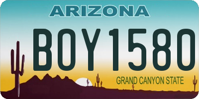 AZ license plate BOY1580