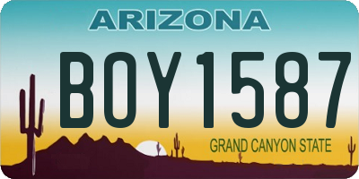 AZ license plate BOY1587