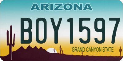 AZ license plate BOY1597