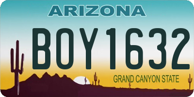 AZ license plate BOY1632