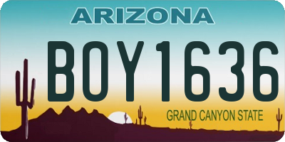 AZ license plate BOY1636