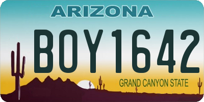 AZ license plate BOY1642