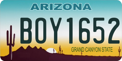AZ license plate BOY1652