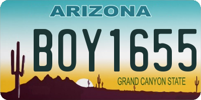 AZ license plate BOY1655