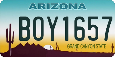 AZ license plate BOY1657