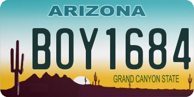 AZ license plate BOY1684