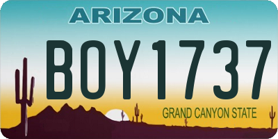 AZ license plate BOY1737