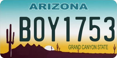 AZ license plate BOY1753