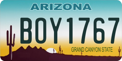 AZ license plate BOY1767