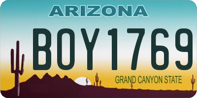 AZ license plate BOY1769