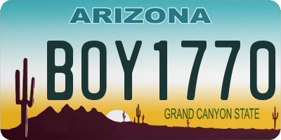 AZ license plate BOY1770