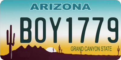 AZ license plate BOY1779