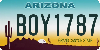 AZ license plate BOY1787