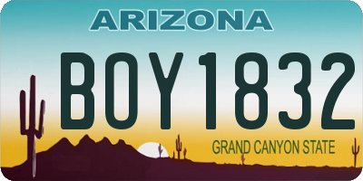 AZ license plate BOY1832