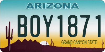 AZ license plate BOY1871