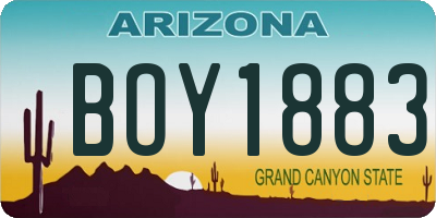 AZ license plate BOY1883