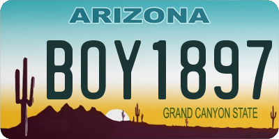 AZ license plate BOY1897