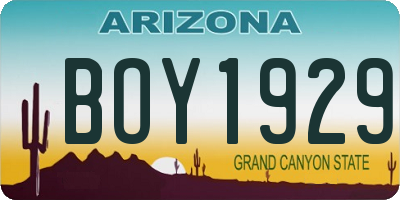 AZ license plate BOY1929