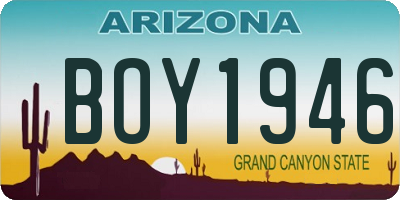 AZ license plate BOY1946