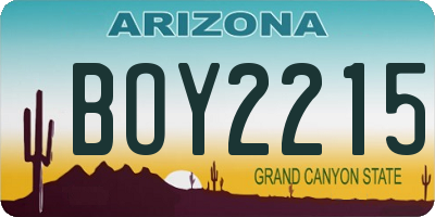 AZ license plate BOY2215