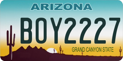 AZ license plate BOY2227