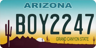 AZ license plate BOY2247