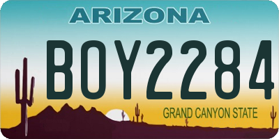 AZ license plate BOY2284