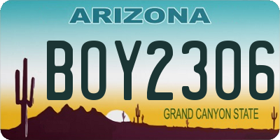 AZ license plate BOY2306