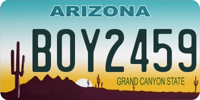 AZ license plate BOY2459