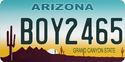 AZ license plate BOY2465