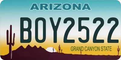 AZ license plate BOY2522