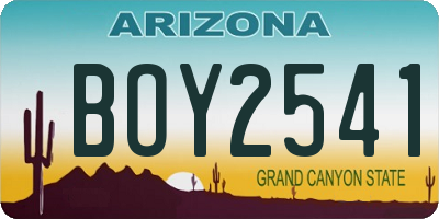 AZ license plate BOY2541