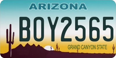 AZ license plate BOY2565