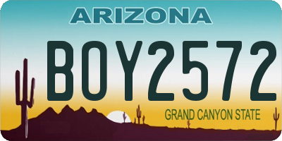 AZ license plate BOY2572