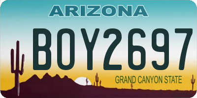 AZ license plate BOY2697