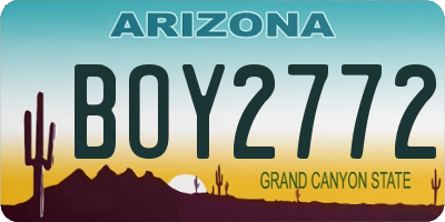 AZ license plate BOY2772