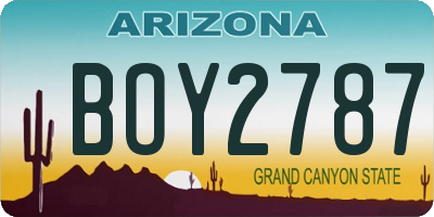 AZ license plate BOY2787