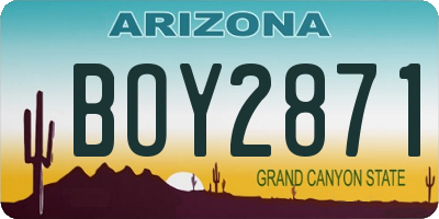 AZ license plate BOY2871