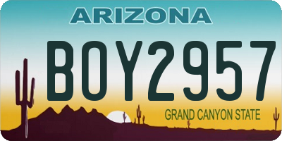 AZ license plate BOY2957