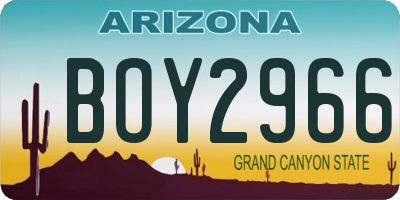 AZ license plate BOY2966