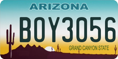 AZ license plate BOY3056