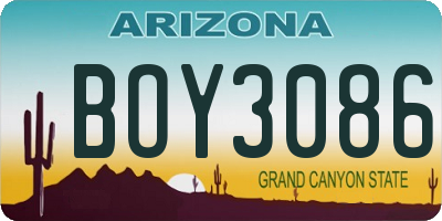 AZ license plate BOY3086